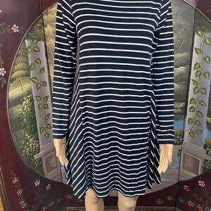 Stylus Dress Black with White Stripes size M